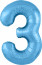 Логотип «Шар (40''/102 см) Цифра, 3 Slim, Голубой, 1 шт. в уп.»