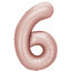 Логотип «Шар (40''/102 см) Цифра, 6, Винтажная роза, Сатин, 1 шт. в уп.»