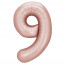 Логотип «Шар (40''/102 см) Цифра, 9, Винтажная роза, Сатин, 1 шт. в уп.»