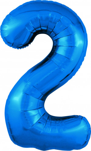 Логотип «Шар (40''/102 см) Цифра, 2 Slim, Синий, 1 шт. в уп.»