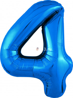 Логотип «Шар (40''/102 см) Цифра, 4 Slim, Синий, 1 шт. в уп.»