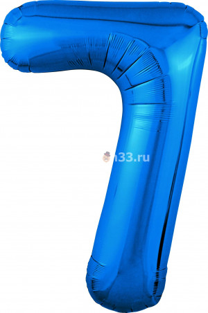 Логотип «Шар (40''/102 см) Цифра, 7 Slim, Синий, 1 шт. в уп.»