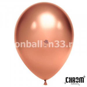 Логотип «Шар (10''/25 см), Розовое Золото, хром, 50 шт.»