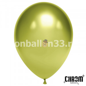 Логотип «Шар (10''/25 см), Лайм, хром, 50 шт.»