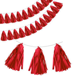 Логотип «Гирлянда Тассел, Красный, 35*12 см, 12 листов.»