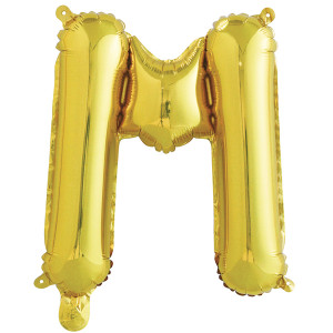 Логотип «Шар с клапаном (16''/41 см) Мини-буква, М, Золото, 1 шт. в уп.»
