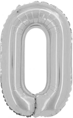 Логотип «Шар с клапаном (16''/41 см) Мини-цифра, 0, Серебро, 1 шт.»