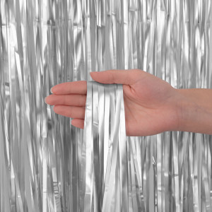 Логотип «Занавес Дождик Серебро, Матовый металл, 100*200 см, 1 шт.»