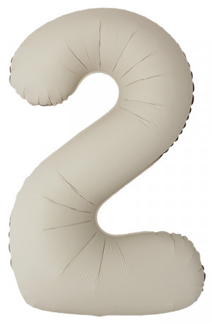 Логотип «Шар (40''/102 см) Цифра, 2 Slim, Кремовый Латте, Матовый, 1 шт.»