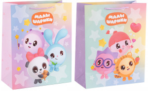 Логотип «Пакет подарочный, 210гр, Малышарики, 32*26*12 см, 1 шт.»