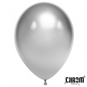 Логотип «Шар (10''/25 см), Серебро, хром, 50 шт.»