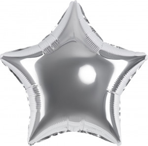 Логотип «Шар (18''/46 см) Звезда, Серебро, 1 шт.»