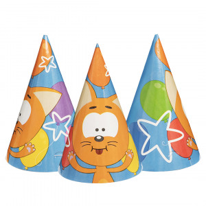 Логотип «Колпаки, Котенок Котэ, С Днем Рождения!, 6 шт. в упак.»