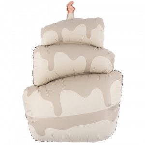 Логотип «Шар (37''/94 см) Фигура, Торт, Кремовый, Сатин, 1 шт.»