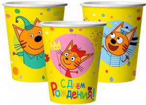 Логотип «Стаканы (250 мл) Три Кота, Яркий праздник, 6 шт.»