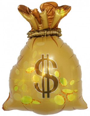 Логотип «Шар (33''/84 см) Фигура, Денежный мешок, 1 шт. в уп.»