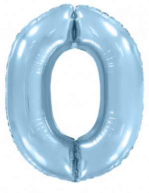 Логотип «Шар (40''/102 см) Цифра, 0, Голубой, Макарунс, 1 шт. в уп.»