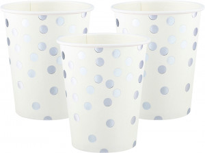 Логотип «Стаканы (250 мл) Конфетти, Белый/Серебро, Металлик, 6 шт.»