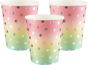 Логотип «Стаканы (250 мл) Невесомый ДР, Радужный/Серебро, Металлик, 6 шт.»