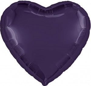Логотип «Шар (30''/76 см) Сердце, Темно-фиолетовый, 1 шт. в уп.»