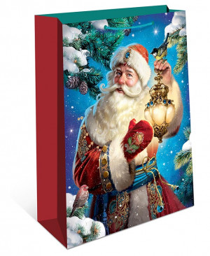 Логотип «Пакет подарочный, Дедушка Мороз, 32*26*12 см, 1 шт.»