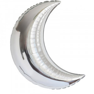 Логотип «Шар (35''/89 см) Фигура, Полумесяц, Серебро, 1 шт.»