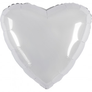 Логотип «Шар (19''/48 см) Сердце, Белый блеск, 1 шт.»