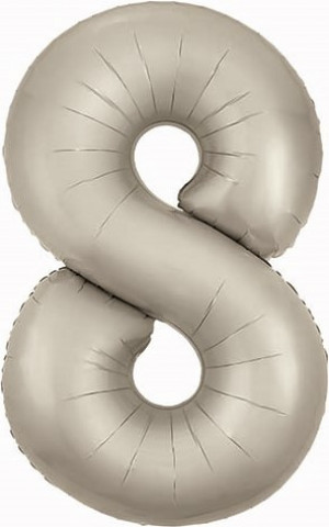 Логотип «Шар (40''/102 см) Цифра, 8 Slim, Мистик, Кремовый, Сатин, 1 шт. в уп.»