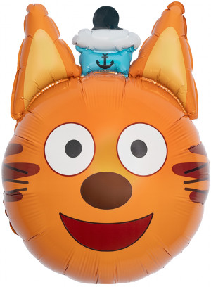 Логотип «Шар (21''/53 см) Фигура, Голова, Три Кота, Коржик, 1 шт.»