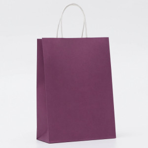 Логотип «Пакет крафт сиреневый, круглая ручка, 18×8×25 см, 120 г»