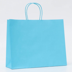 Логотип «Пакет крафт голубой, круглая ручка, 31.5×25×11.5 см, 120 г»