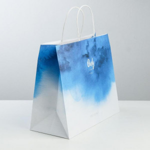 Логотип «Пакет подарочный крафт, упаковка, «Only for you», 32 х 28 х 15 см»