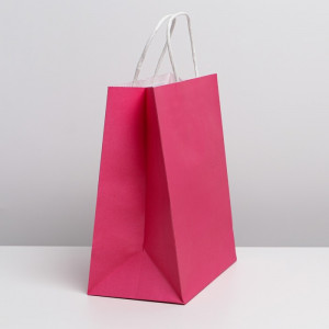 Логотип «Пакет подарочный крафтовый, упаковка, Pink, 22 х 25 х 12 см»