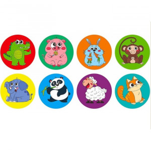 Логотип «Наклейка "Весёлый зоопарк" d=2,5 см, 1 шт. на выбор»