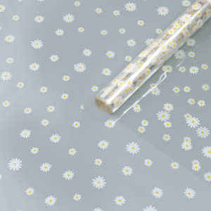 Логотип «Пленка для цветов «Маргаритка» белый+жёлтый 0.7×8.2 м, 40 мкм»