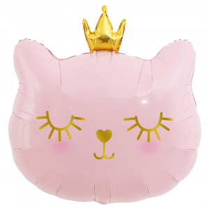 Логотип «Шар (29''/74 см) Фигура, Котенок Принцесса, Розовый, 1 шт. в уп.»