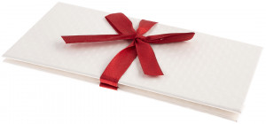 Логотип «Конверт-коробка для денег, Атласная лента, Тиснение Ромб, Белый, 8,3*17,2 см, 1 шт.»