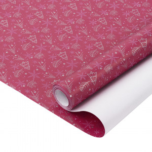 Логотип «Упаковочная бумага, Крафт 60гр (0,68*10 м) Новогодние елочки, Красный, 1 шт.»