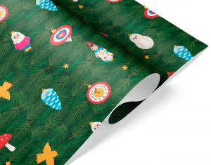 Логотип «Упаковочная бумага 80гр (0,7*1 м) Еловые ветки, 10 шт.»