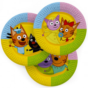 Логотип «Тарелки (7''/18 см) Три Кота, Играем вместе, 6 шт.»