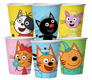 Логотип «Стаканы (250 мл) Три Кота, Играем вместе, 6 шт.»