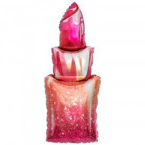 Логотип «Шар (46''/117 см) Фигура, Губная помада, Розовый, 1 шт.»