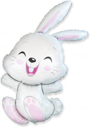 Логотип «Шар (10''/25 см) Мини-фигура, Милый зайка, 1 шт.»