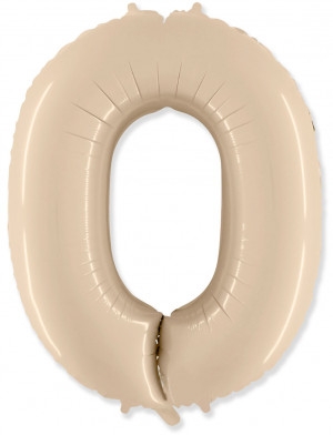 Логотип «Шар (40''/102 см) Цифра, 0, Кремовый, 1 шт. в уп.»