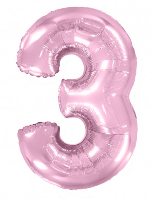 Логотип «Шар (40''/102 см) Цифра, 3, Розовый, Макарунс, 1 шт. в уп.»