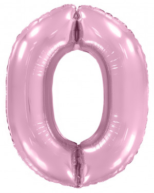 Логотип «Шар (40''/102 см) Цифра, 0, Розовый, Макарунс, 1 шт. в уп.»