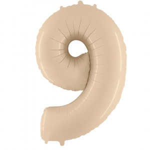 Логотип «Шар (40''/102 см) Цифра, 9, Кремовый, 1 шт. в уп.»