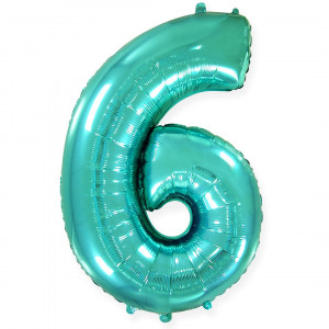 Логотип «Шар (40''/102 см) Цифра, 6, Тиффани, 1 шт. в уп.»