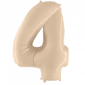 Логотип «Шар (40''/102 см) Цифра, 4, Кремовый, 1 шт. в уп.»