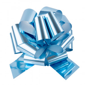 Логотип «Бант Шар, Голубой, Металлик, 21 см, 1 шт. в упак.»